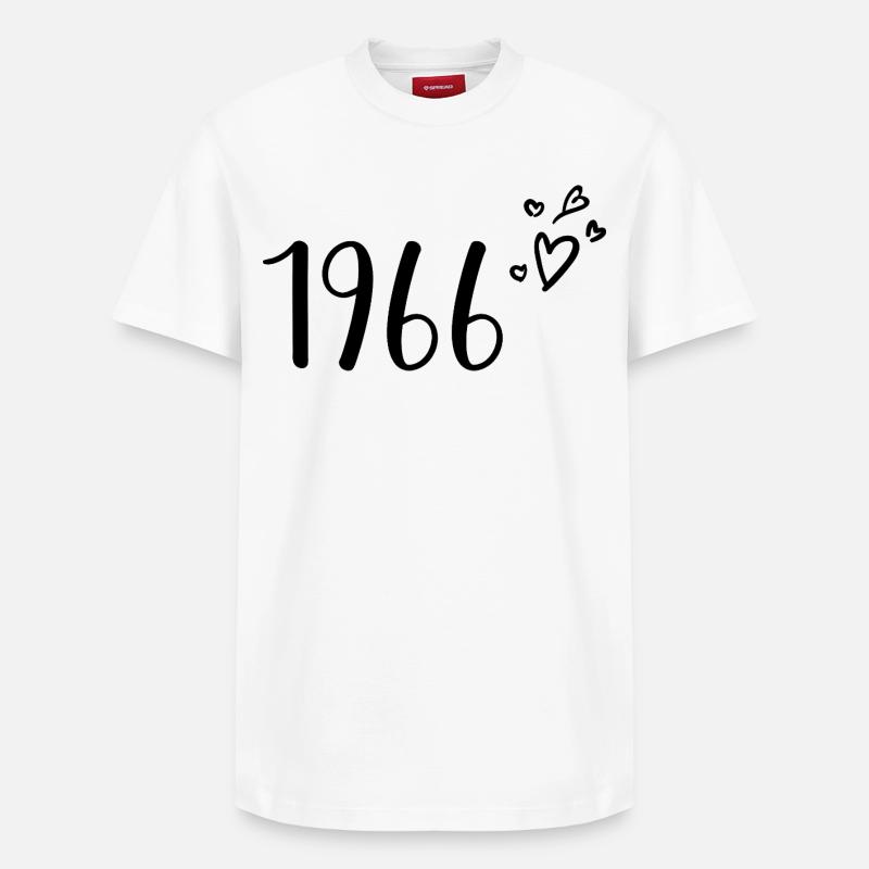 1966 - Relaxed Unisex Supima Cotton T-Shirt – von SPREAD - Weiß