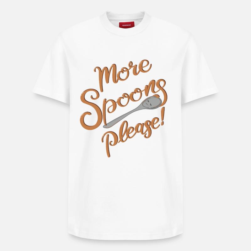 Plus de cuillères, s’il vous plaît ! - T-shirt unisexe décontracté en coton Supima – de SPREAD - blanc