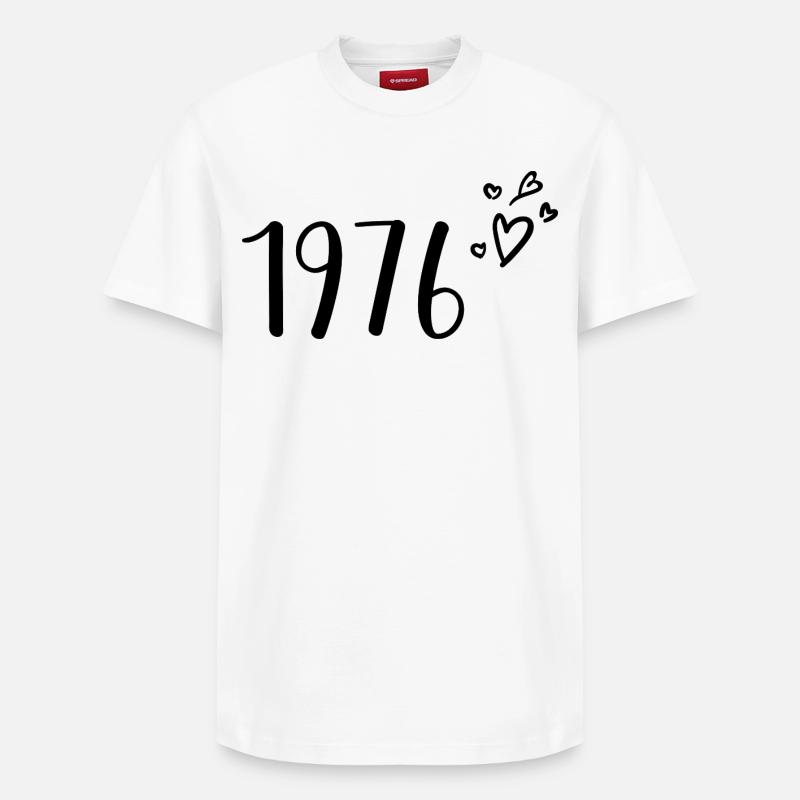 1976 - Relaxed Unisex Supima Cotton T-Shirt – von SPREAD - Weiß