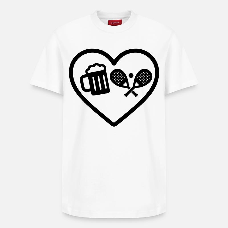 Heart Padel Bier - Relaxed Unisex Supima Cotton T-Shirt – von SPREAD - Weiß