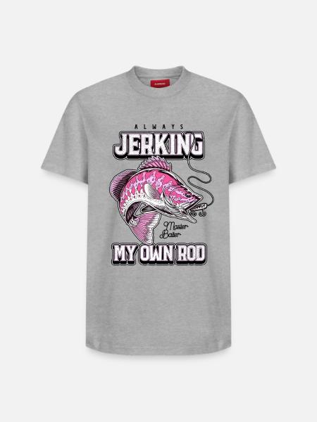 Always Jerking My Rod Funny Fishing - Relaxed Unisex Supima Cotton T-Shirt – by SPREAD - white