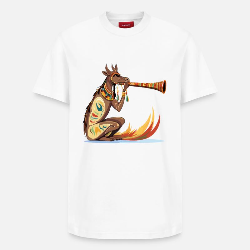 Känguru Trompete Tattoo - Relaxed Unisex Supima Cotton T-Shirt – von SPREAD - Weiß