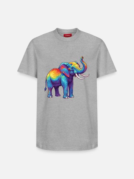 Bunte Elefanten-Regenbogen-Pop-Art-Aquarell - Relaxed Unisex Supima Cotton T-Shirt – von SPREAD - Weiß