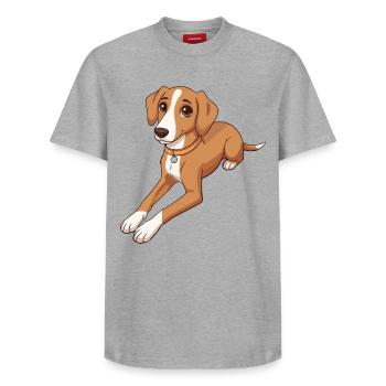 Podenco Hund Hunderasse Hundebesitzer Haustier - Relaxed Unisex Supima Cotton T-Shirt – von SPREAD - Weiß - Vorne - AI Model Female 172 dark (172cm) & AI Model Male 185 dark (185cm)