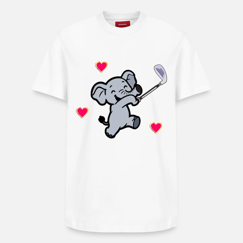 GOLFEUR ELEPHANT KIDS - T-shirt unisexe décontracté en coton Supima – de SPREAD - blanc