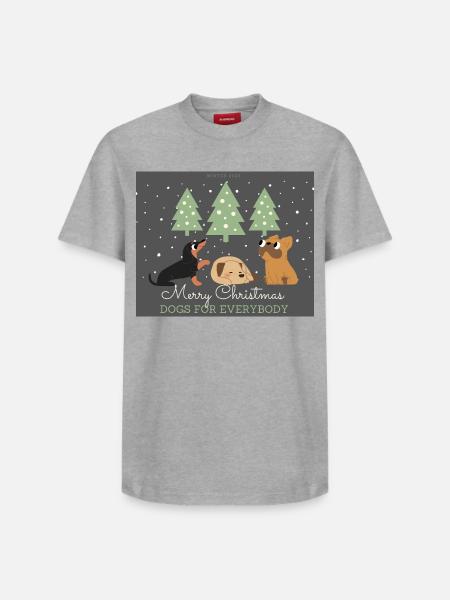 Merry Christmas Dogs For All - Relaxed Unisex Supima Cotton T-Shirt – by SPREAD - white