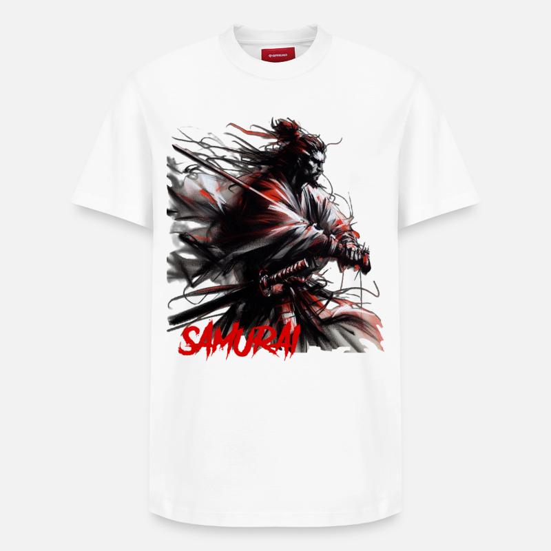 Samurai - Relaxed Unisex Supima Cotton T-Shirt – von SPREAD - Weiß