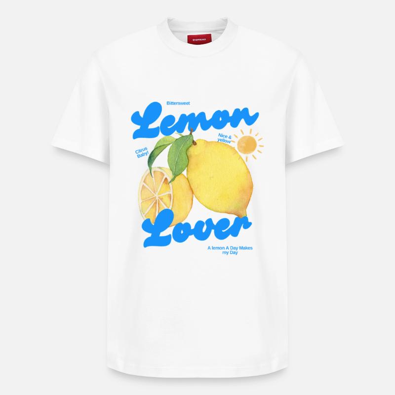 Zitrone Lemon Lover - T-shirt unisexe décontracté en coton Supima – de SPREAD - blanc