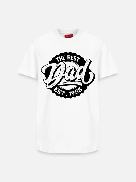 The Best Dad EST 1985 - Relaxed Unisex Supima Cotton T-Shirt – by SPREAD - white