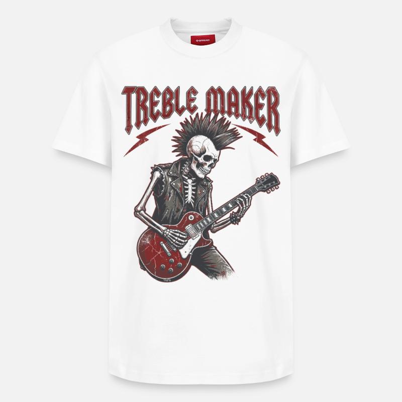 Treble Maker Guitariste Musicien Jun - T-shirt unisexe décontracté en coton Supima – de SPREAD - blanc
