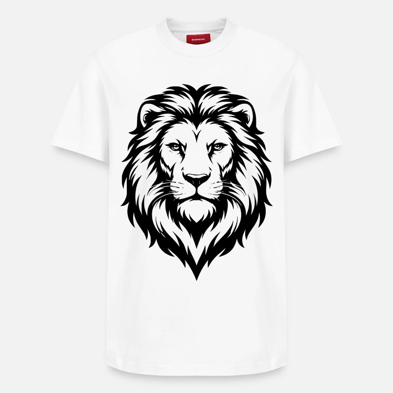 Lion Design Illustration - Relaxed Unisex Supima Cotton T-Shirt – by SPREAD - white