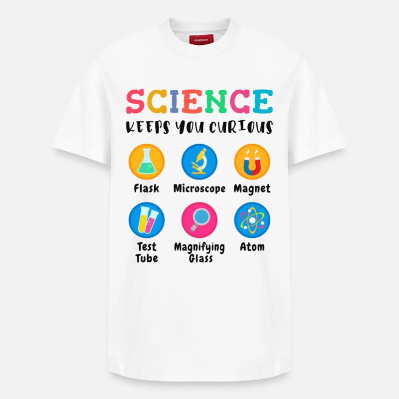 La science suscite la curiosité - T-shirt unisexe décontracté en coton Supima – de SPREAD - blanc