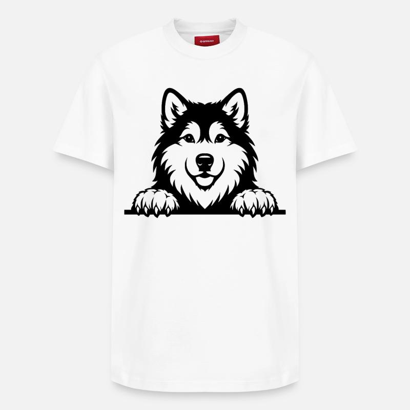 Malamute d’Alaska chiot noir - T-shirt unisexe décontracté en coton Supima – de SPREAD - blanc