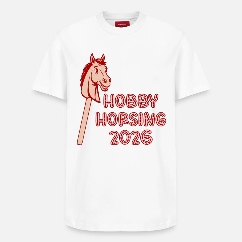 Hobby Horsing 2026 Pferde - Relaxed Unisex Supima Cotton T-Shirt – von SPREAD - Weiß