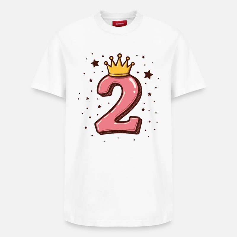 2e anniversaire Petite Princesse Couronne - T-shirt unisexe décontracté en coton Supima – de SPREAD - blanc