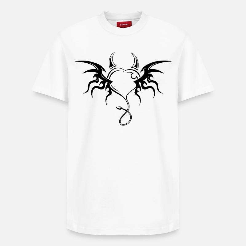 Devil's Heart - Relaxed Unisex Supima Cotton T-Shirt – by SPREAD - white