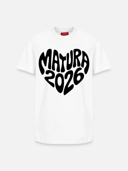 Matura 2026 Herz Form - Relaxed Unisex Supima Cotton T-Shirt – von SPREAD - Weiß