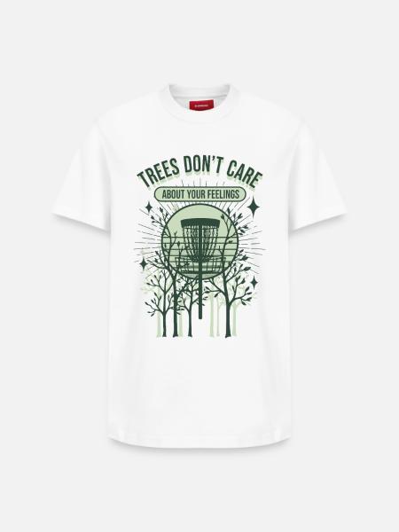Trees Dont Care About Your Feelings Disc Golf - Relaxed Unisex Supima Cotton T-Shirt – by SPREAD - white