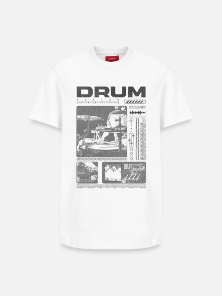 Rock Drummer Drum Player Streetwear - Relaxed Unisex Supima Cotton T-Shirt – by SPREAD - white