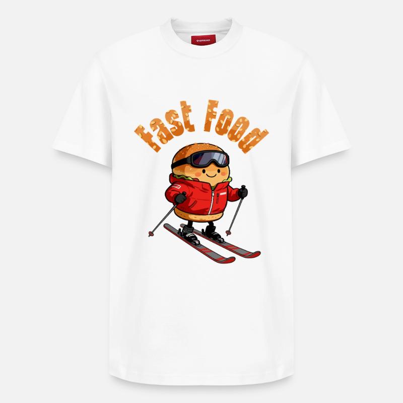 Restauration rapide à ski - T-shirt unisexe décontracté en coton Supima – de SPREAD - blanc