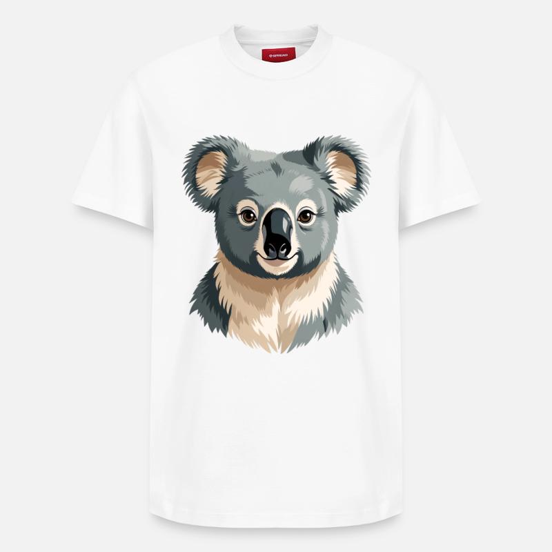 Portrait du Koala Doux - T-shirt unisexe décontracté en coton Supima – de SPREAD - blanc