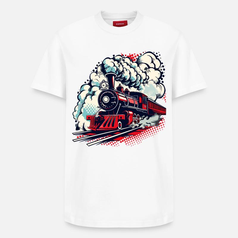 Dampflok - Relaxed Unisex Supima Cotton T-Shirt – von SPREAD - Weiß