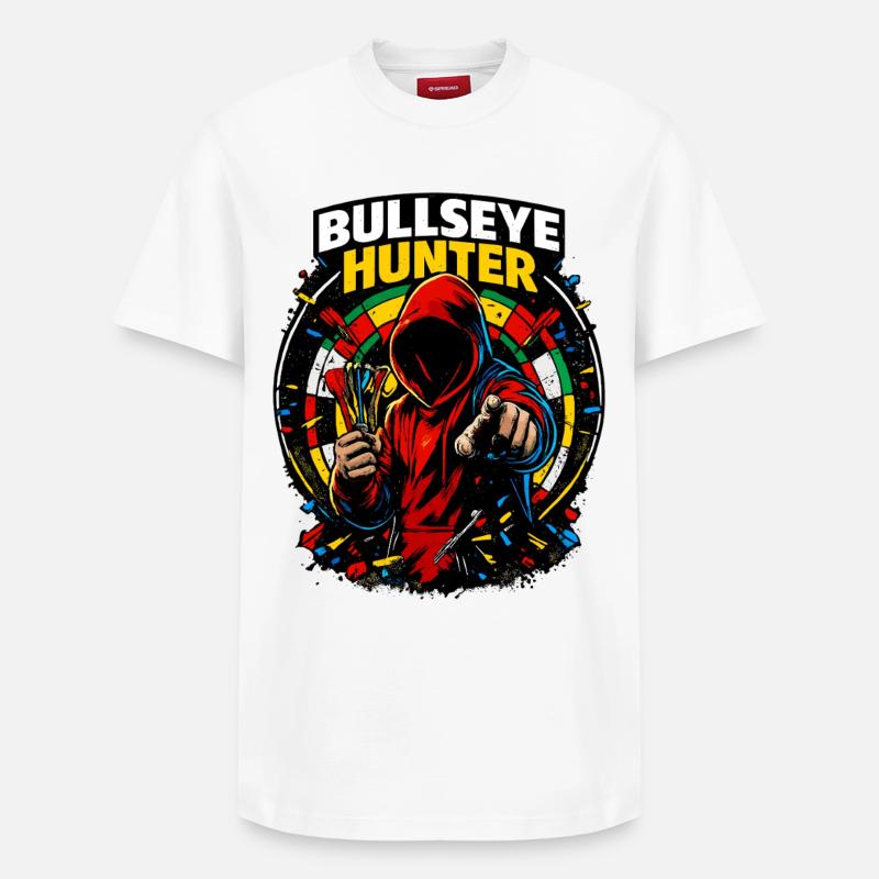 Chasseur de cible à fléchettes - T-shirt unisexe décontracté en coton Supima – de SPREAD - blanc