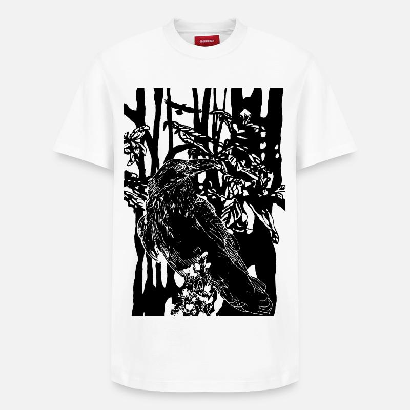 corbeau - T-shirt unisexe décontracté en coton Supima – de SPREAD - blanc