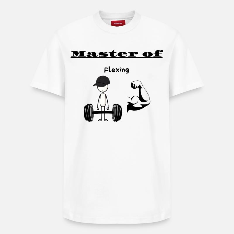 Maître de la flexion - T-shirt unisexe décontracté en coton Supima – de SPREAD - blanc