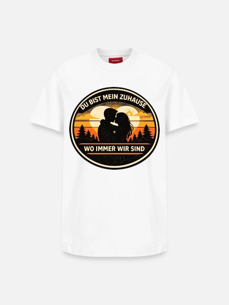 You Are My Home Romance Badge - Relaxed Unisex Supima Cotton T-Shirt – by SPREAD - white