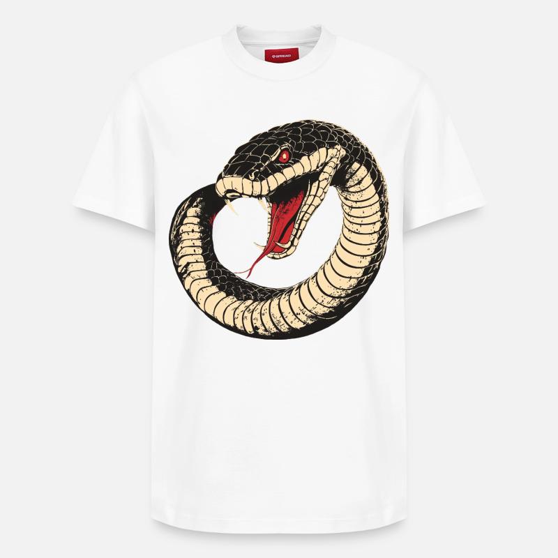 Snake - Relaxed Unisex Supima Cotton T-Shirt – by SPREAD - white