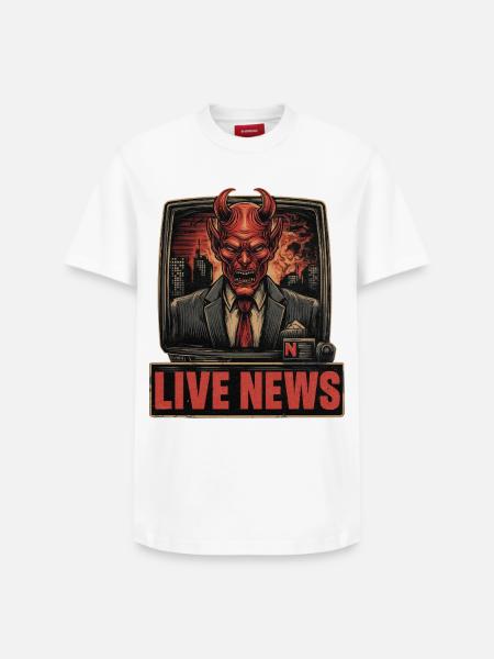 bad news - Relaxed Unisex Supima Cotton T-Shirt – by SPREAD - white