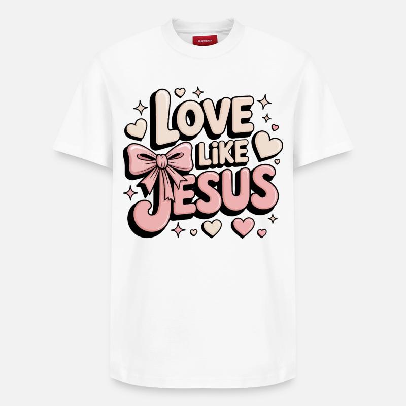 Aimez comme Jésus - T-shirt unisexe décontracté en coton Supima – de SPREAD - blanc