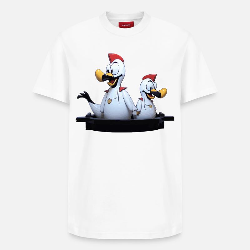 Duo de mouettes sur la jetée - T-shirt unisexe décontracté en coton Supima – de SPREAD - blanc