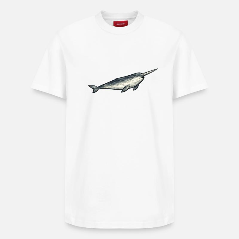 Polygone géométrique du narval - T-shirt unisexe décontracté en coton Supima – de SPREAD - blanc
