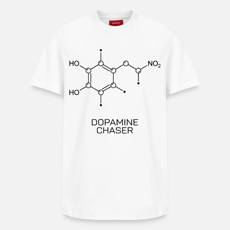 Dopamine Chaser Molecule - Relaxed Unisex Supima Cotton T-Shirt – by SPREAD - white