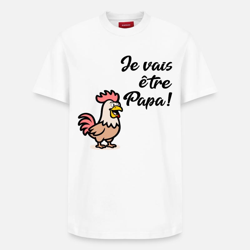 Hühner Papa Hühner - Relaxed Unisex Supima Cotton T-Shirt – von SPREAD - Weiß