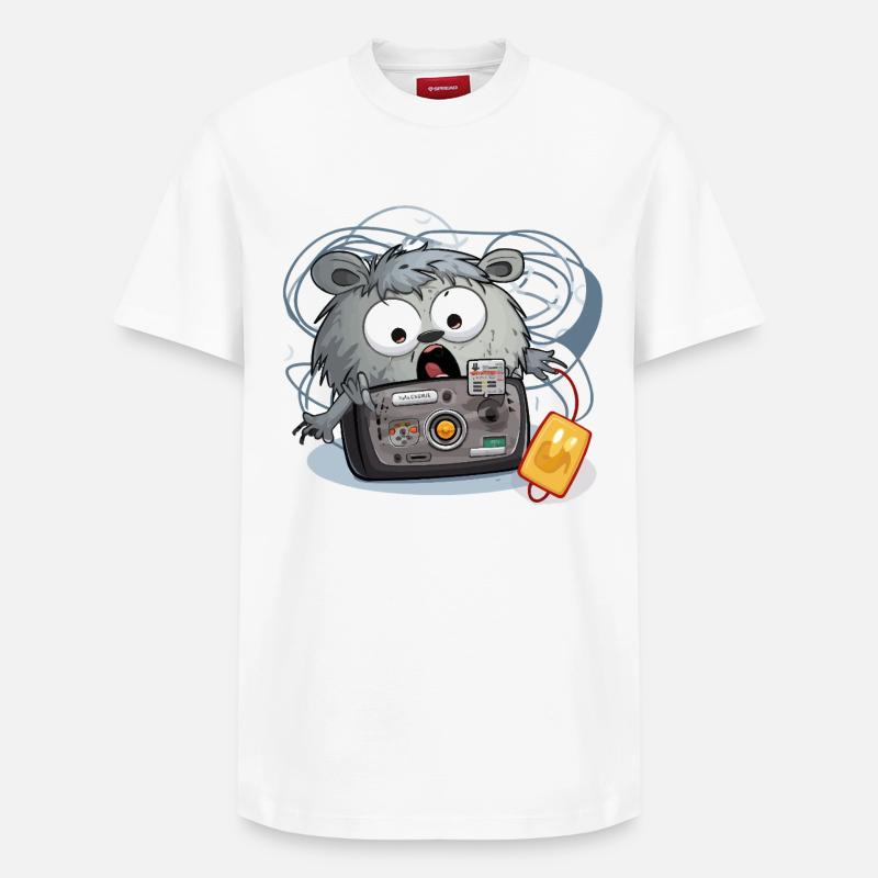 Kamera Panda Chaos - Relaxed Unisex Supima Cotton T-Shirt – von SPREAD - Weiß