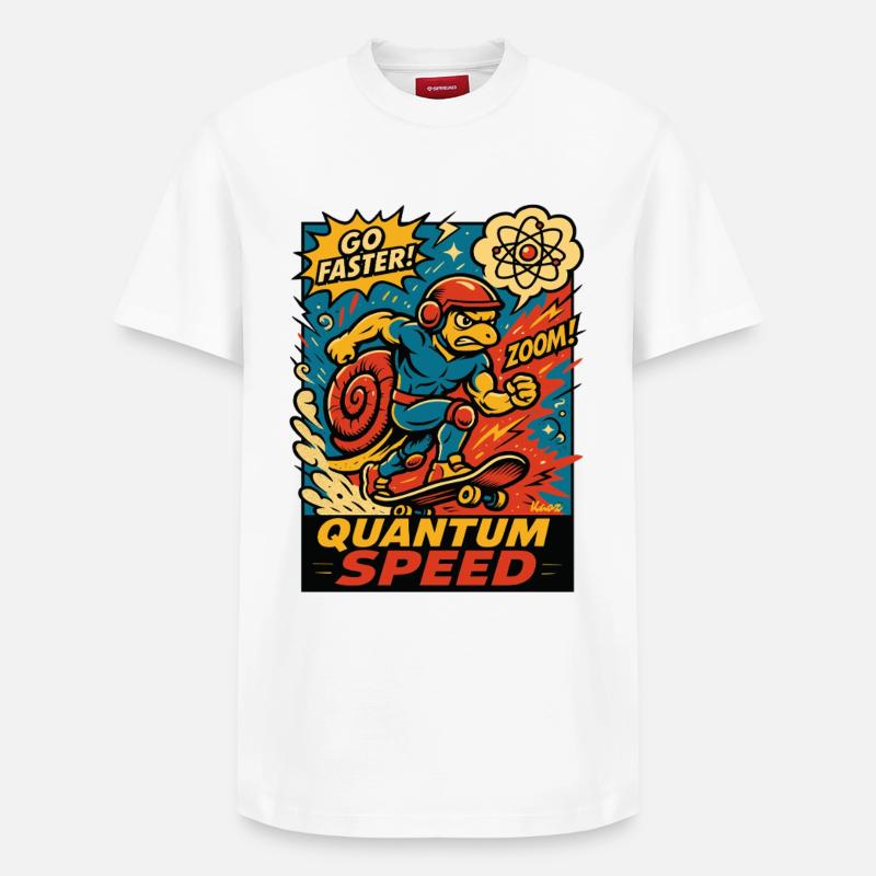 Quantum Speed Turtle Skateboard - T-shirt unisexe décontracté en coton Supima – de SPREAD - blanc