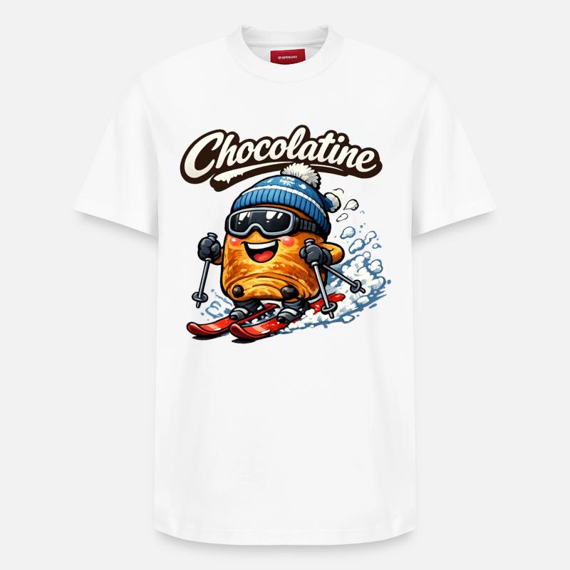 Chocolatine ski - T-shirt unisexe décontracté en coton Supima – de SPREAD - blanc