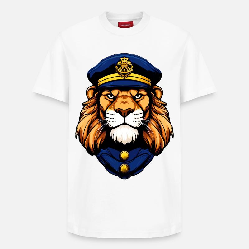 Polizei Löwe - Relaxed Unisex Supima Cotton T-Shirt – von SPREAD - Weiß