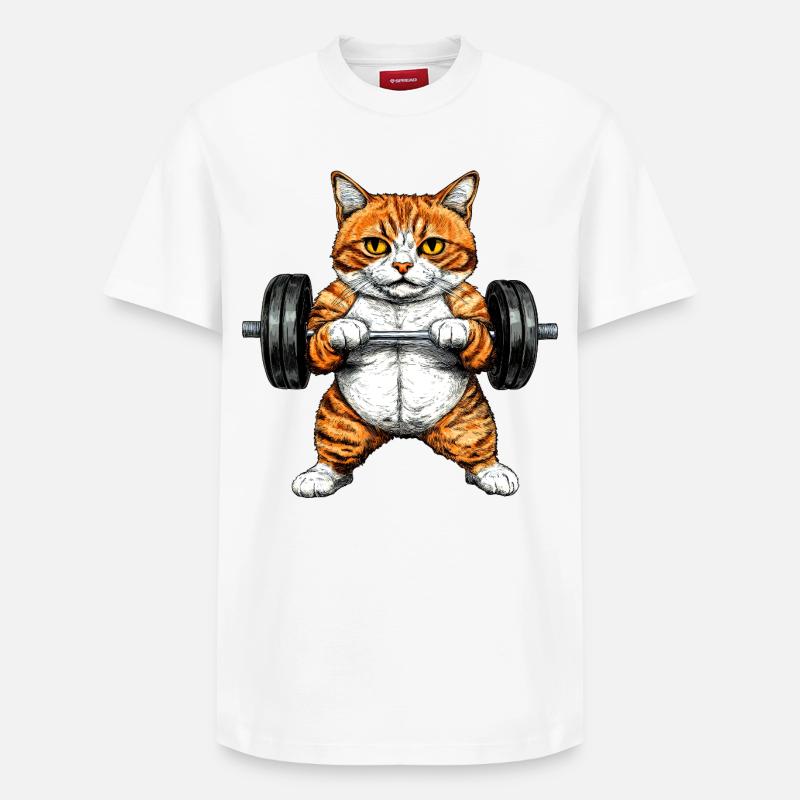 Fitness des chats - T-shirt unisexe décontracté en coton Supima – de SPREAD - blanc