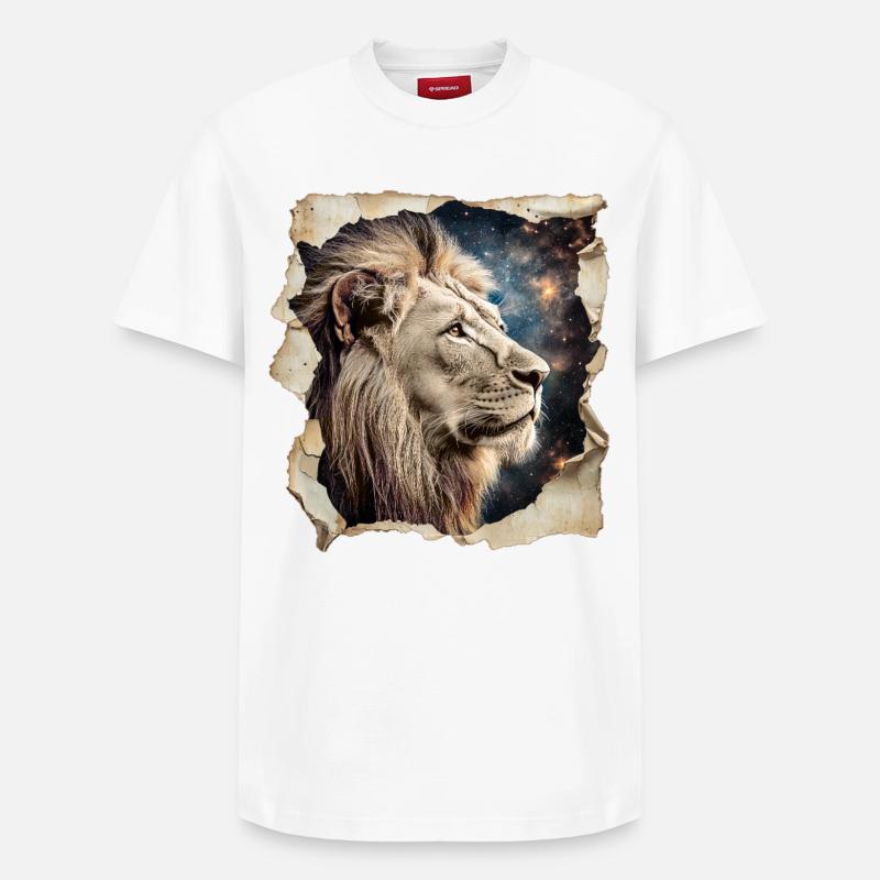 Lion - T-shirt unisexe décontracté en coton Supima – de SPREAD - blanc