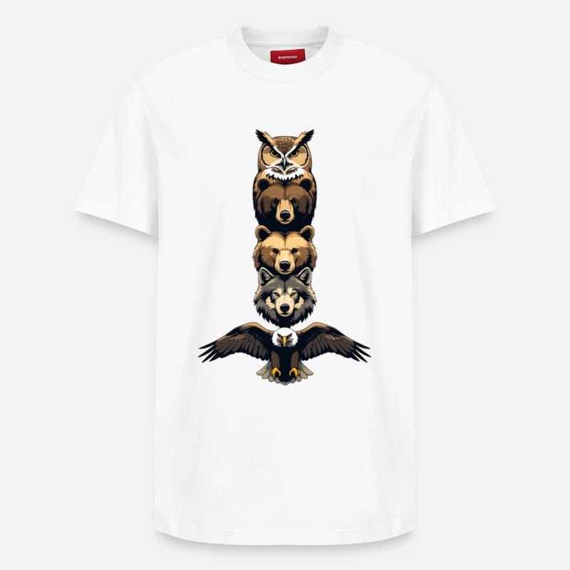 Tierstapel der Wächter - Relaxed Unisex Supima Cotton T-Shirt – von SPREAD - Weiß