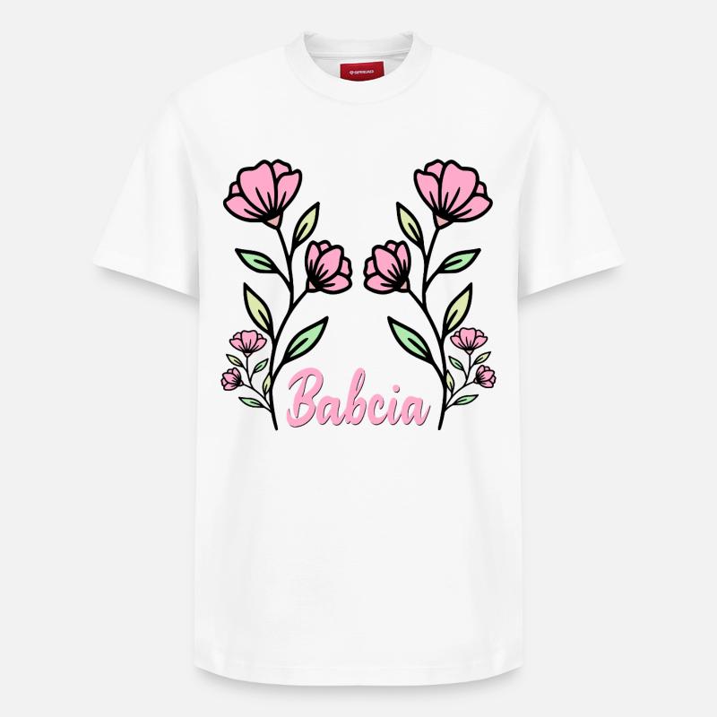 Oma-Blumen - Relaxed Unisex Supima Cotton T-Shirt – von SPREAD - Weiß