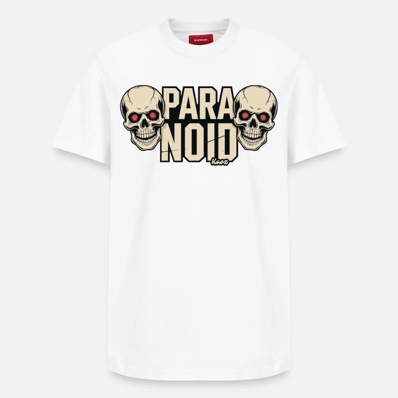 Duo Crâne Paranoïaque - T-shirt unisexe décontracté en coton Supima – de SPREAD - blanc