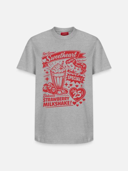 Strawberry Milkshake 50s Retro Design - Relaxed Unisex Supima Cotton T-Shirt – by SPREAD - white
