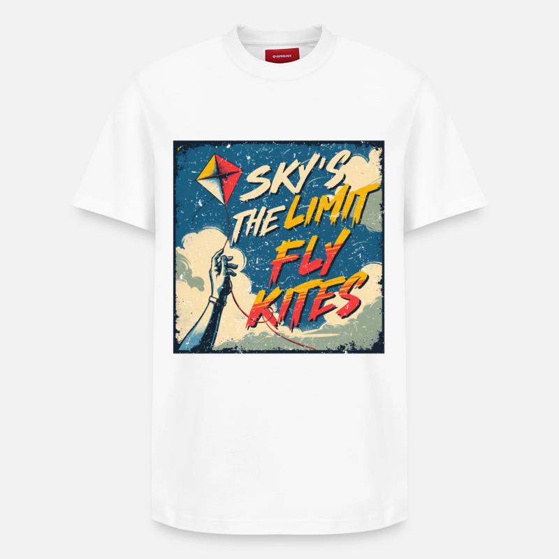Drachen Drachensteigen - Relaxed Unisex Supima Cotton T-Shirt – von SPREAD - Weiß