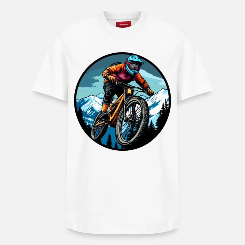 Freeride Biker - T-shirt unisexe décontracté en coton Supima – de SPREAD - blanc