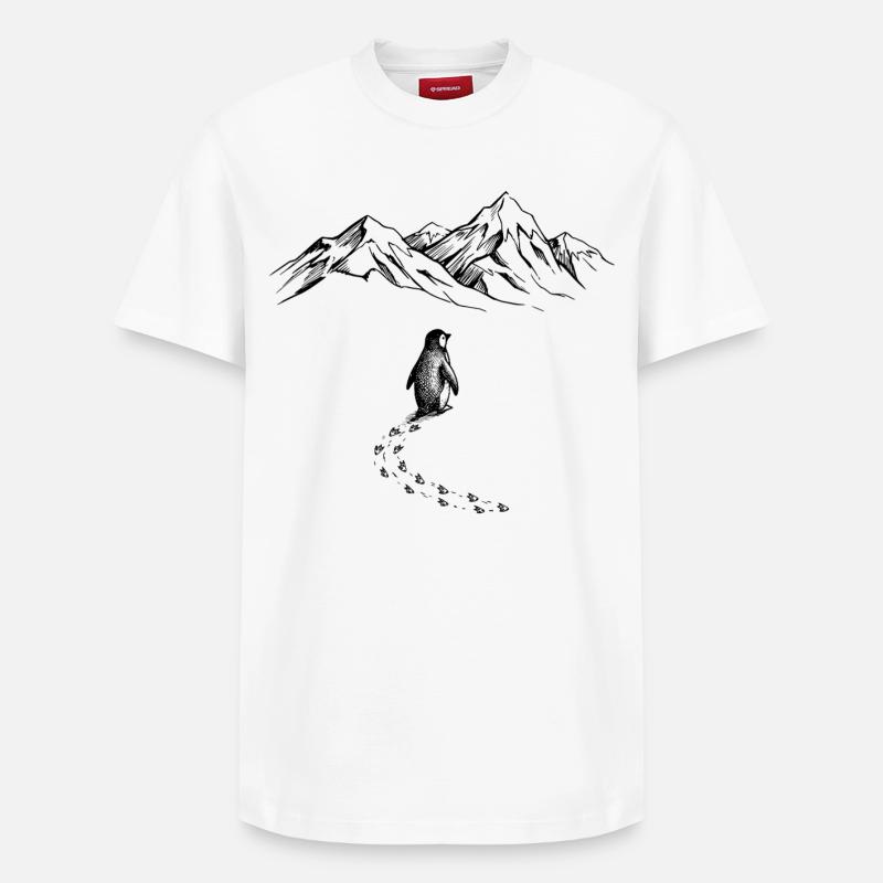 Penguin Antarctica - T-shirt unisexe décontracté en coton Supima – de SPREAD - blanc